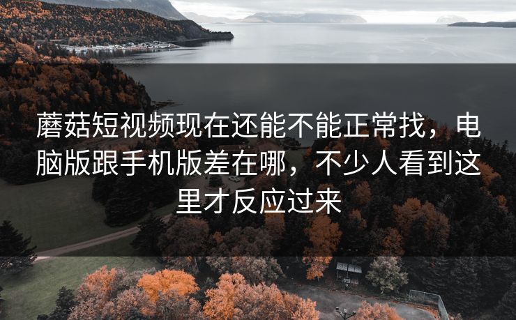 蘑菇短视频现在还能不能正常找，电脑版跟手机版差在哪，不少人看到这里才反应过来