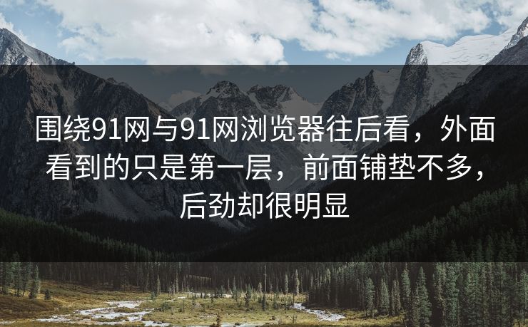 围绕91网与91网浏览器往后看，外面看到的只是第一层，前面铺垫不多，后劲却很明显