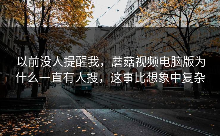 以前没人提醒我，蘑菇视频电脑版为什么一直有人搜，这事比想象中复杂
